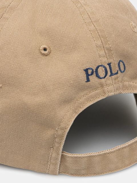 Polo Ralph Lauren czapka z daszkiem bawełniana kolor beżowy gładka 211912843