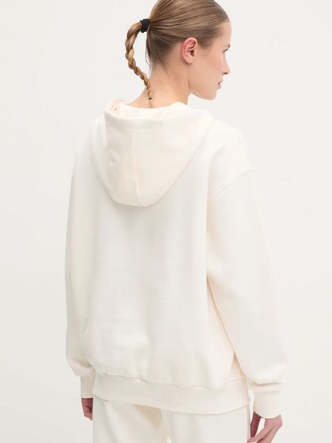 Guess bluza ROBERTA damska kolor beżowy z kapturem z aplikacją V5RQ11 KC3D2