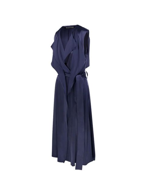Victoria Beckham Sybil belted V-neck midi dress - Blue