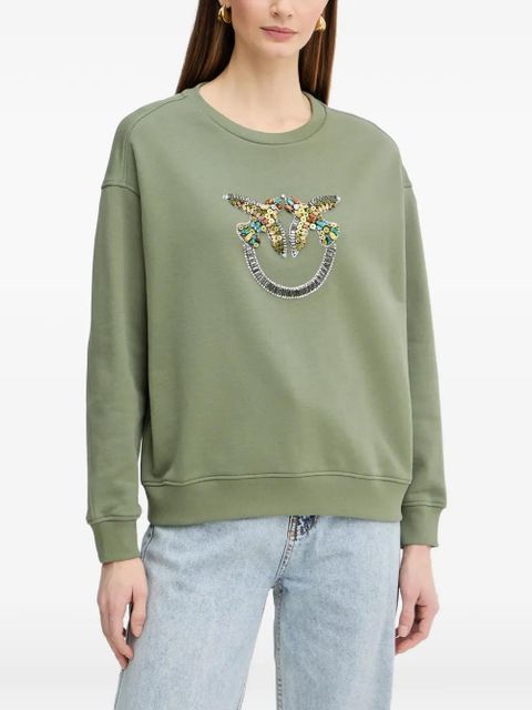 PINKO beaded-logo sweatshirt - Green - zdjęcie produktu nr 1