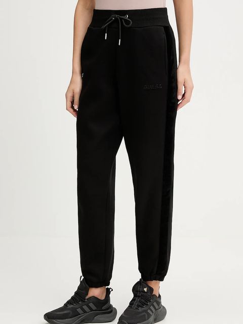 Guess spodnie dresowe AELIA damskie kolor czarny gładkie V5BB10 KB681 - zdjęcie produktu nr 1