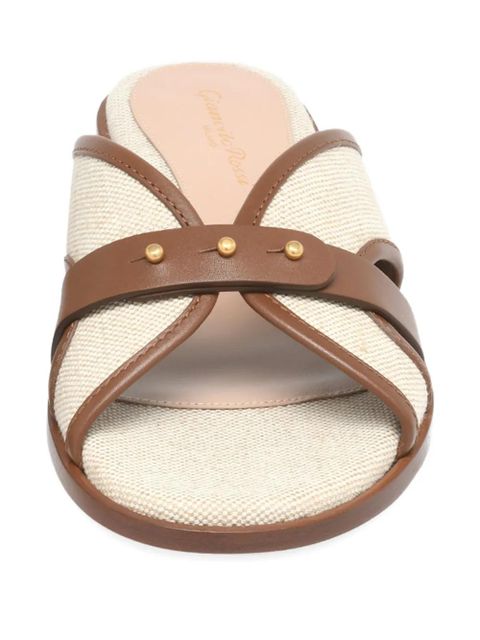 Gianvito Rossi Paros studded flat sandals - Neutrals