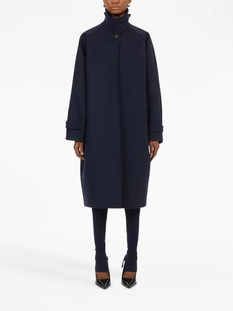 Ferragamo single-breast wool coat - Blue