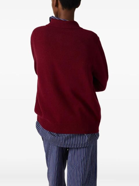 Miu Miu polo-neck intarsia logo sweater - Red