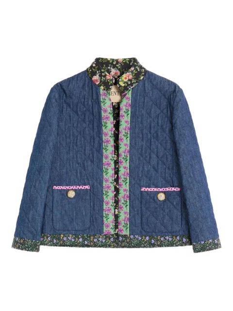 Valentino Garavani quilted floral cardigan - Blue - zdjęcie produktu nr 1