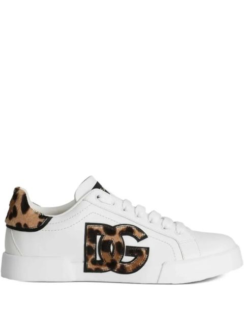 Dolce & Gabbana logo-appliqué leopard sneakers - White - zdjęcie produktu nr 1