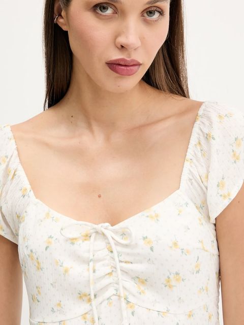 Hollister Co. sukienka kolor biały maxi rozkloszowana KI359-5298