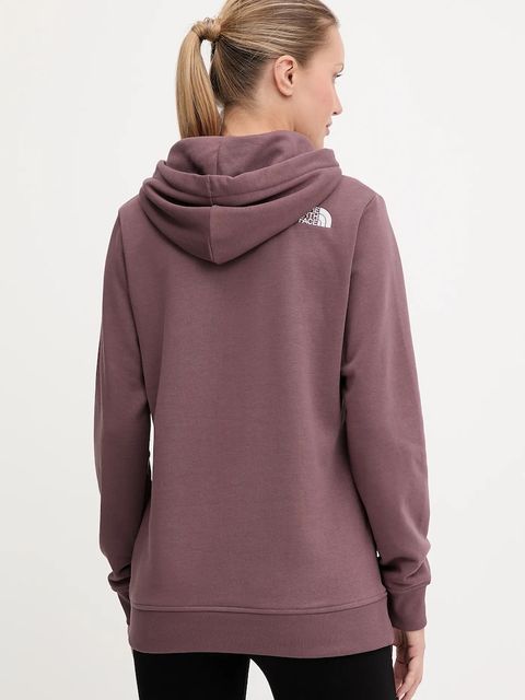 The North Face bluza Drew Peak Light damska kolor brązowy z kapturem wzorzysta NF0A8C1DFAI1