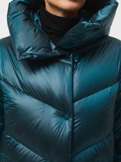 Medicine płaszcz puchowy kolor turkusowy