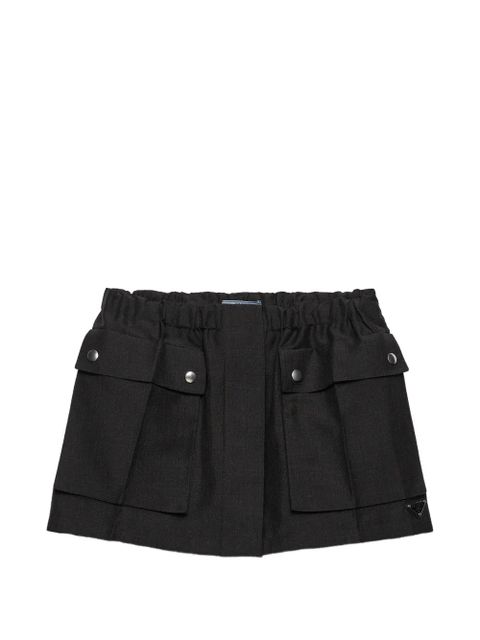 Prada flap-pocket drawstring mini skirt - Black - zdjęcie produktu nr 1