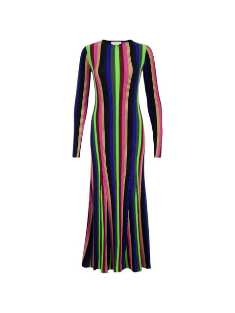 Gabriela Hearst striped-pattern long-sleeve dress - Black - zdjęcie produktu nr 1