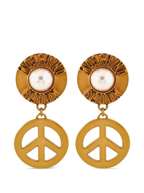 Moschino peace sign clip-on earrings - Gold - zdjęcie produktu nr 1