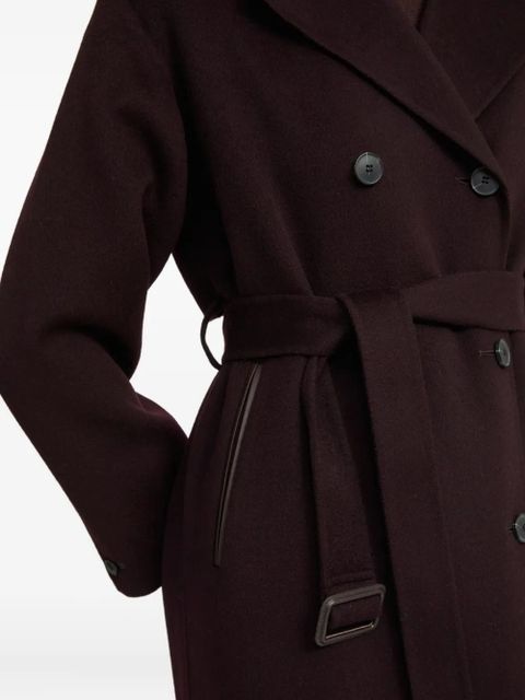 Yves Salomon belted double-breasted coat - Red