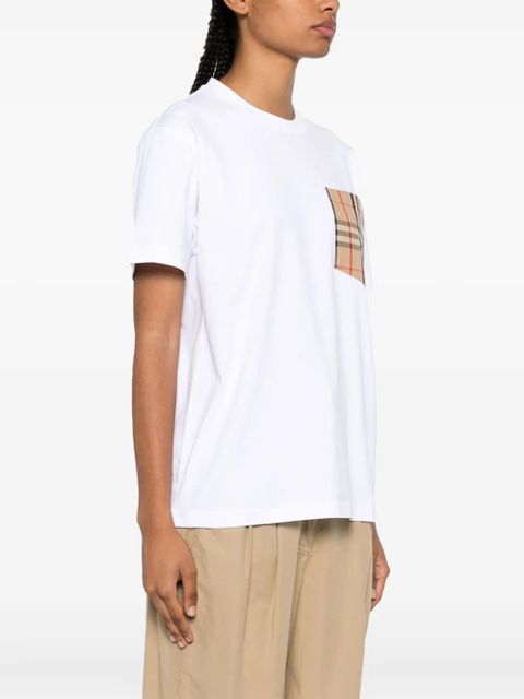 Burberry contrast-pocket short-sleeve cotton T-shirt - White