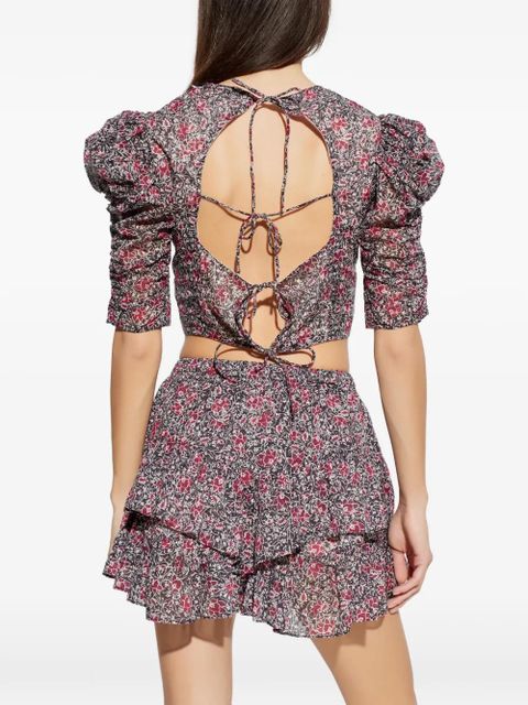 MARANT ÉTOILE Silva floral-pattern blouse - Red