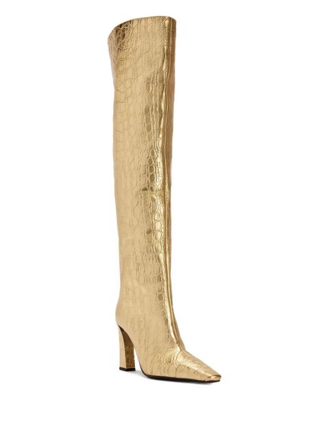 Giuseppe Zanotti 90mm Janiee crocodile-print boots - Gold - zdjęcie produktu nr 2