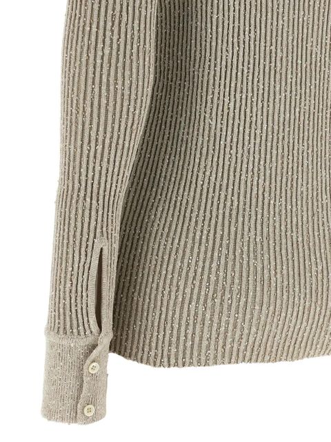 Magda Butrym Marled ribbed-knit cardigan - Grey
