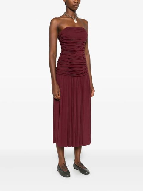 Gimaguas Fortuna strapless gathered midi dress
