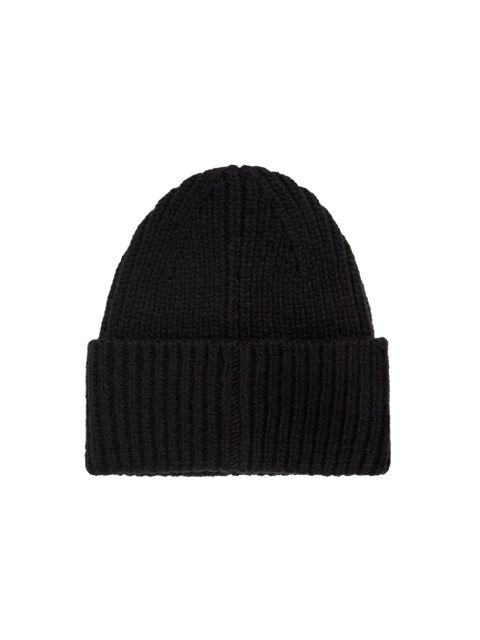 UGG logo-patch ribbed beanie - Black
