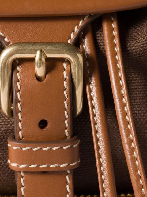 Miu Miu leather-trimmed flap backpack - Brown