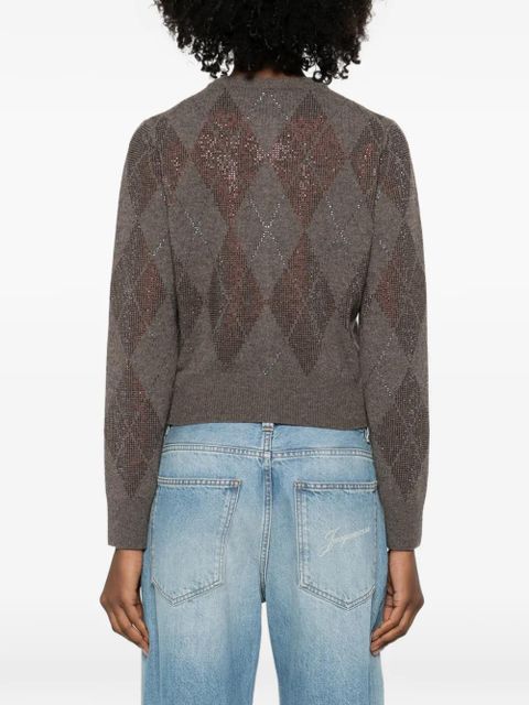 Alexander Wang crystal-embellished cardigan - Brown