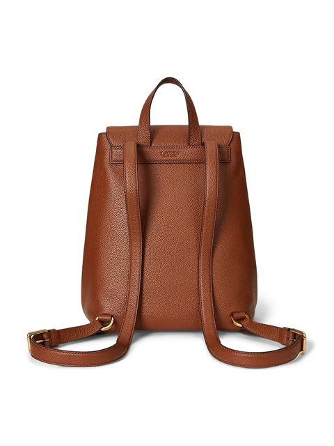 Lauren Ralph Lauren plecak skórzany damski kolor brązowy duży gładki 431969355
