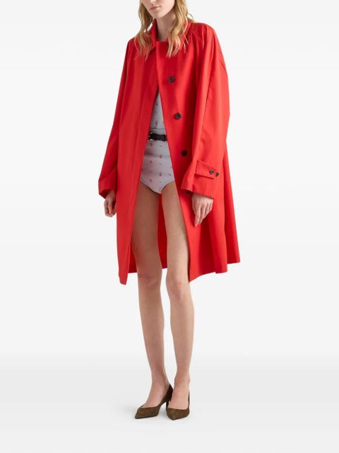 Prada single-breasted gabardine coat - Red - zdjęcie produktu nr 2