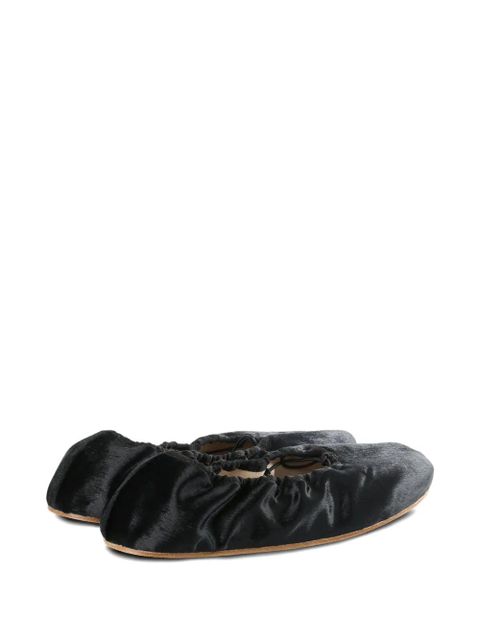 The Row velvet ballet flats - Black