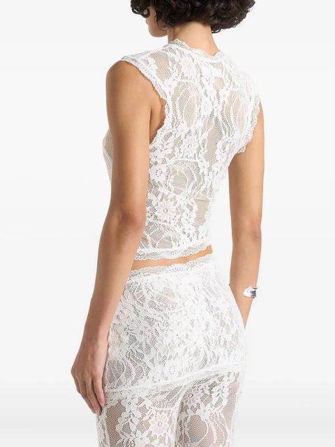 Manière De Voir Eugenie lace asymmetric top - White