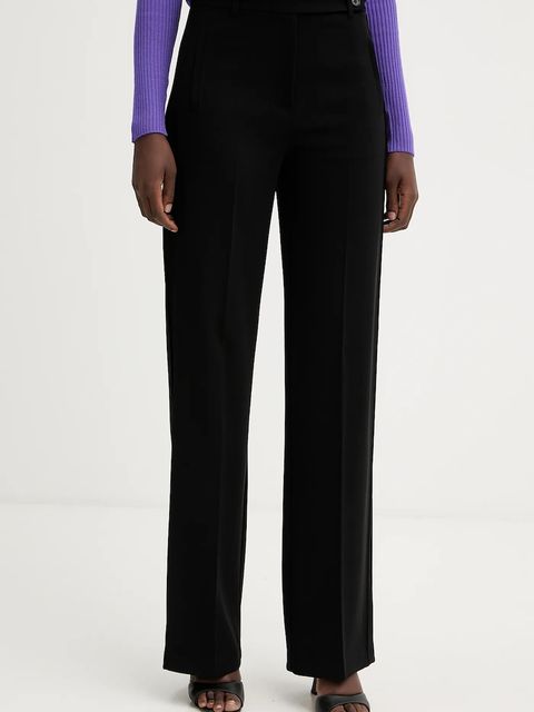 Pinko spodnie damskie kolor czarny proste high waist 106145 A304