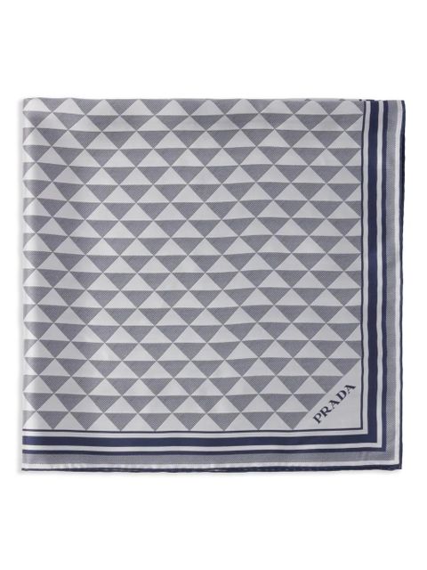 Prada printed silk scarf - Blue - zdjęcie produktu nr 1