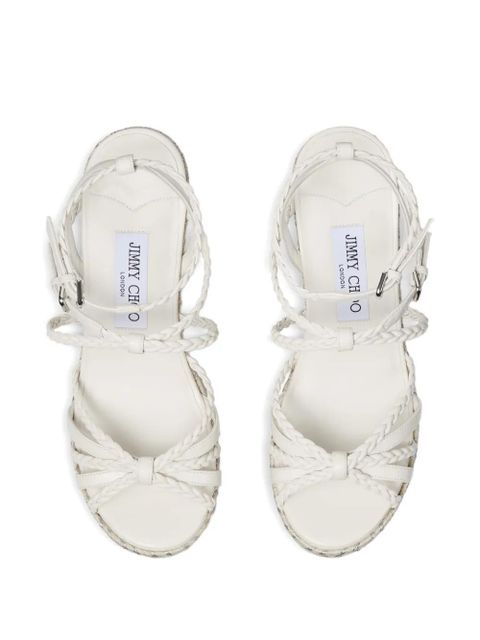 Jimmy Choo Nyra braided-strap sandals - White