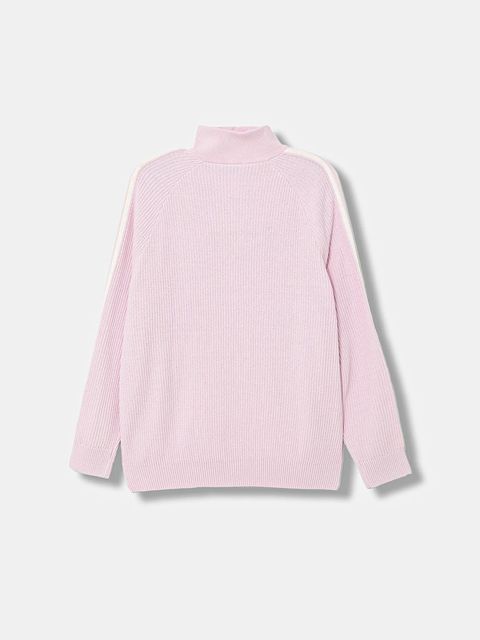 adidas Originals sweter Funnel damska kolor różowy z półgolfem KS7785 - zdjęcie produktu nr 2