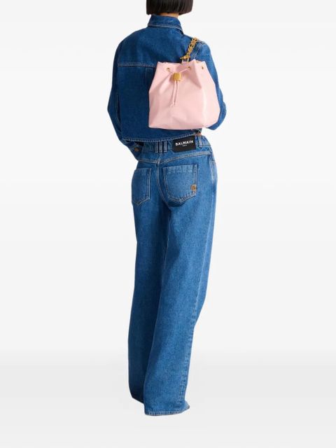 Balmain chain drawstring leather backpack - Pink - zdjęcie produktu nr 2