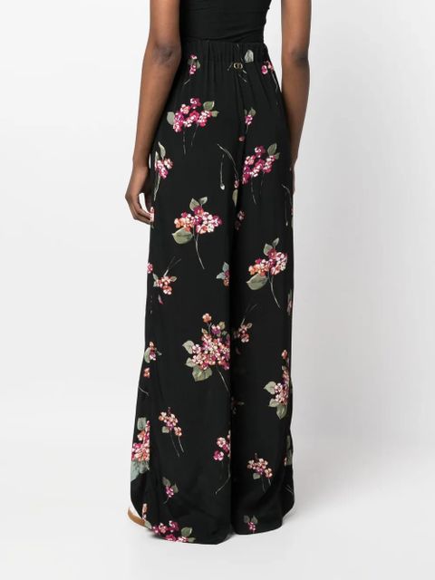 TWINSET floral-print palazzo trousers - Black