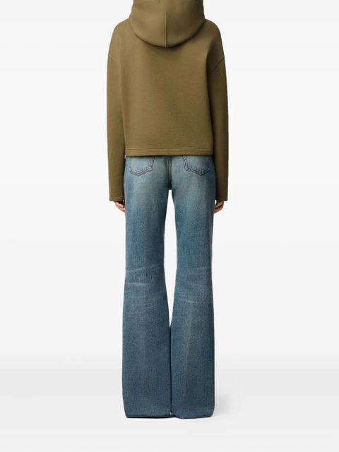 AMI Paris Ami De Coeur contrasted cotton hoodie - Green