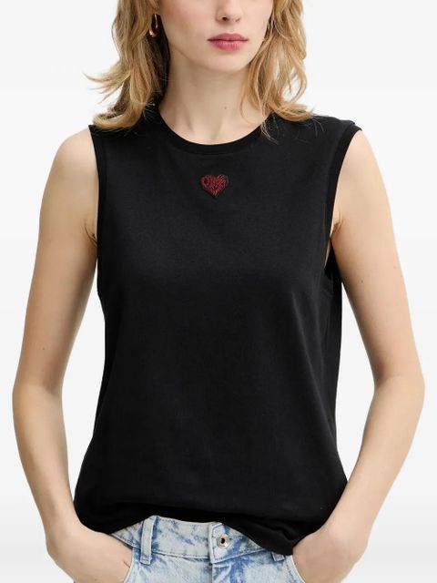 PINKO heart-appliqué tank top - Black