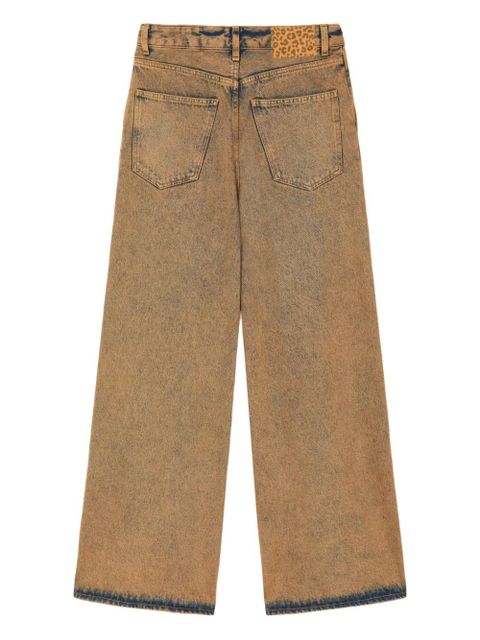 Alanui Desert Rose pleat-detailed acid-wash jeans - Brown