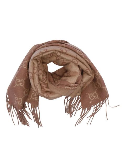 Gucci GG-pattern fringed-edges scarf - Neutrals - zdjęcie produktu nr 1