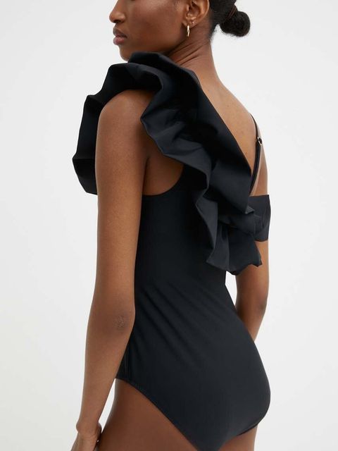 Answear.LAB jednoczęściowy strój kąpielowy kolor czarny lekko usztywniona miseczka
