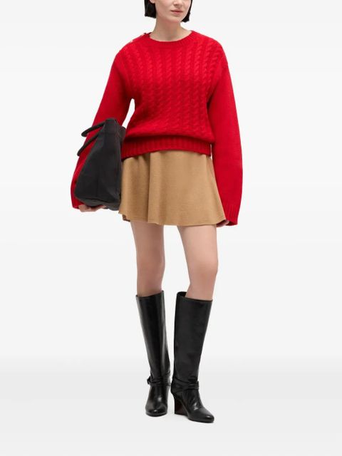 GANNI cable-knit buttoned sweater - Red