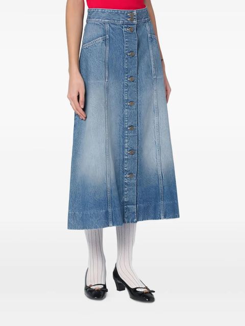 Valentino Garavani cotton midi skirt - Blue
