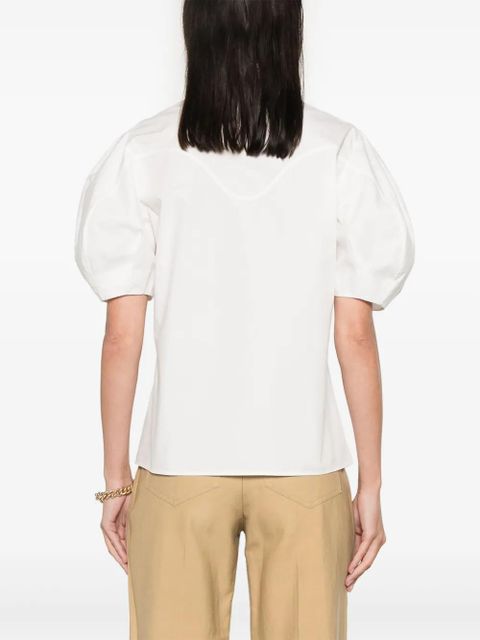Chloé embroidery-detail poplin shirt - White