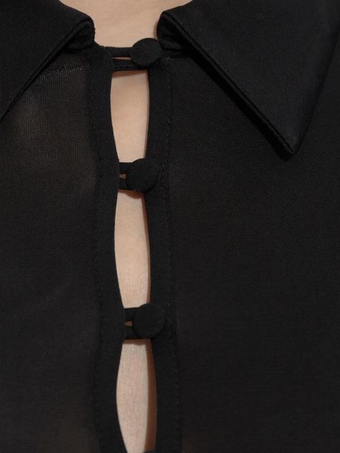 GANNI tie-detail blouse - Black
