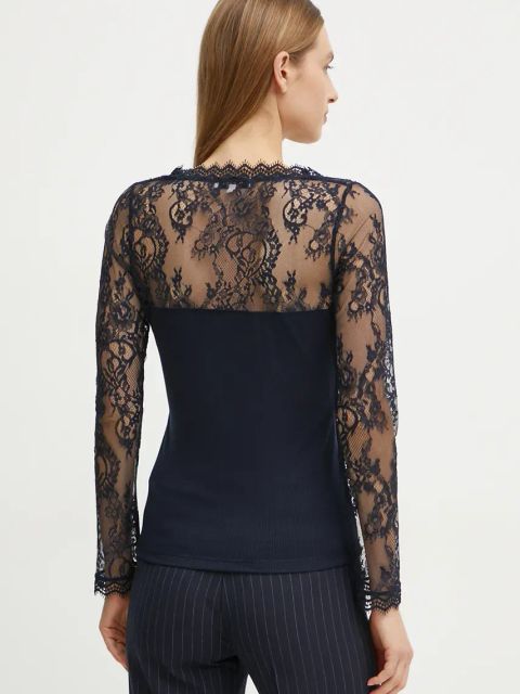 Morgan bluzka TLAMI damska kolor granatowy gładka TLAMI