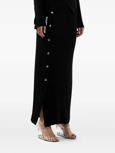 GCDS button ribbed midi skirt - Black