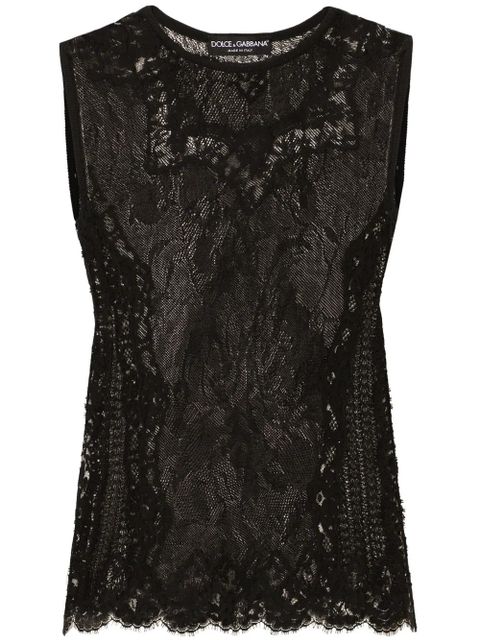 Dolce & Gabbana lace knitted top - Black - zdjęcie produktu nr 1