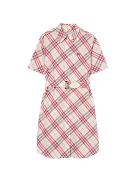 Burberry check cotton shirt dress - Neutrals - zdjęcie produktu nr 1