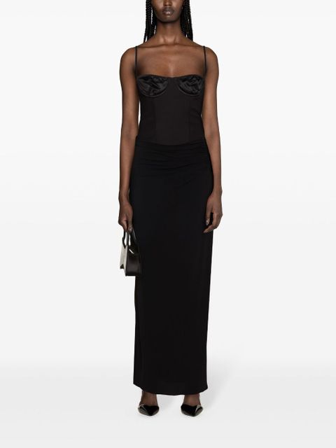 Magda Butrym plunge-detail gathered maxi skirt - Black