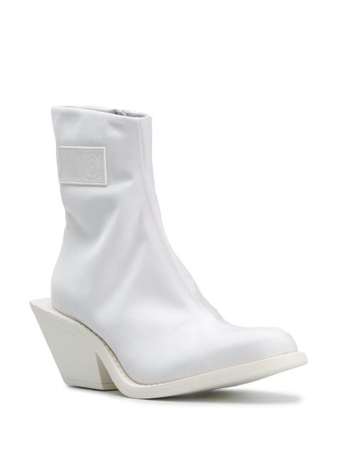 MM6 Maison Margiela logo patch ankle boots - White